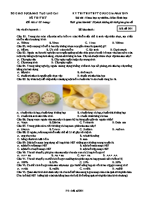 Đề thi thử THPT Quốc gia môn Sinh học năm 2019 - Mã đề 001 - Sở giáo dục và đào tạo Lào Cai